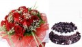 Valentine's Roses Bouquets with Cake
