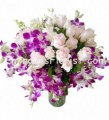 Pink Roses and Orchids Vase