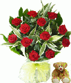 Roses bouquets with Teddy